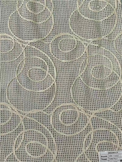 Swirl borduurwerk visnetstof